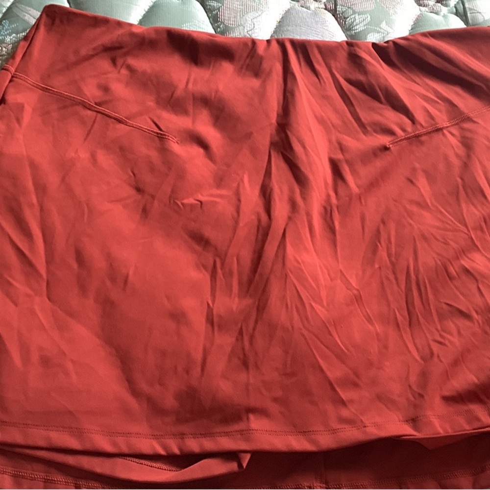 burnt orange old navy activewear skirt with shorts